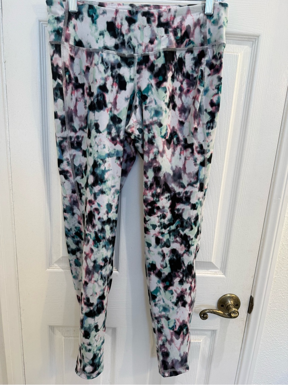 Old Navy Printed Active Full Length Leggings in Multi-Color Size Large